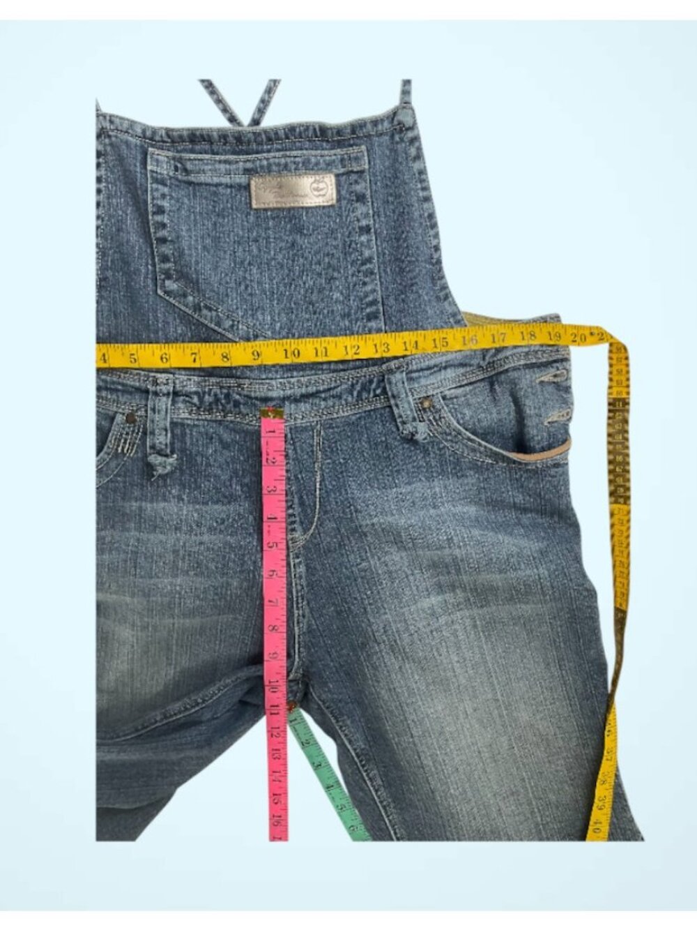 Apple Bottoms Y2K Denim Capri Overalls Women 15/16 Cropped Jumpsuit Vintage Styl - Picture 11 of 13